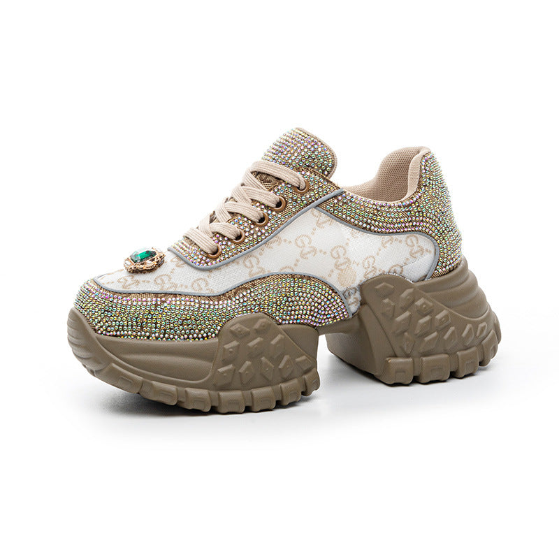 Charming Summer Diamond Daddy Mesh Breathable Sneakers