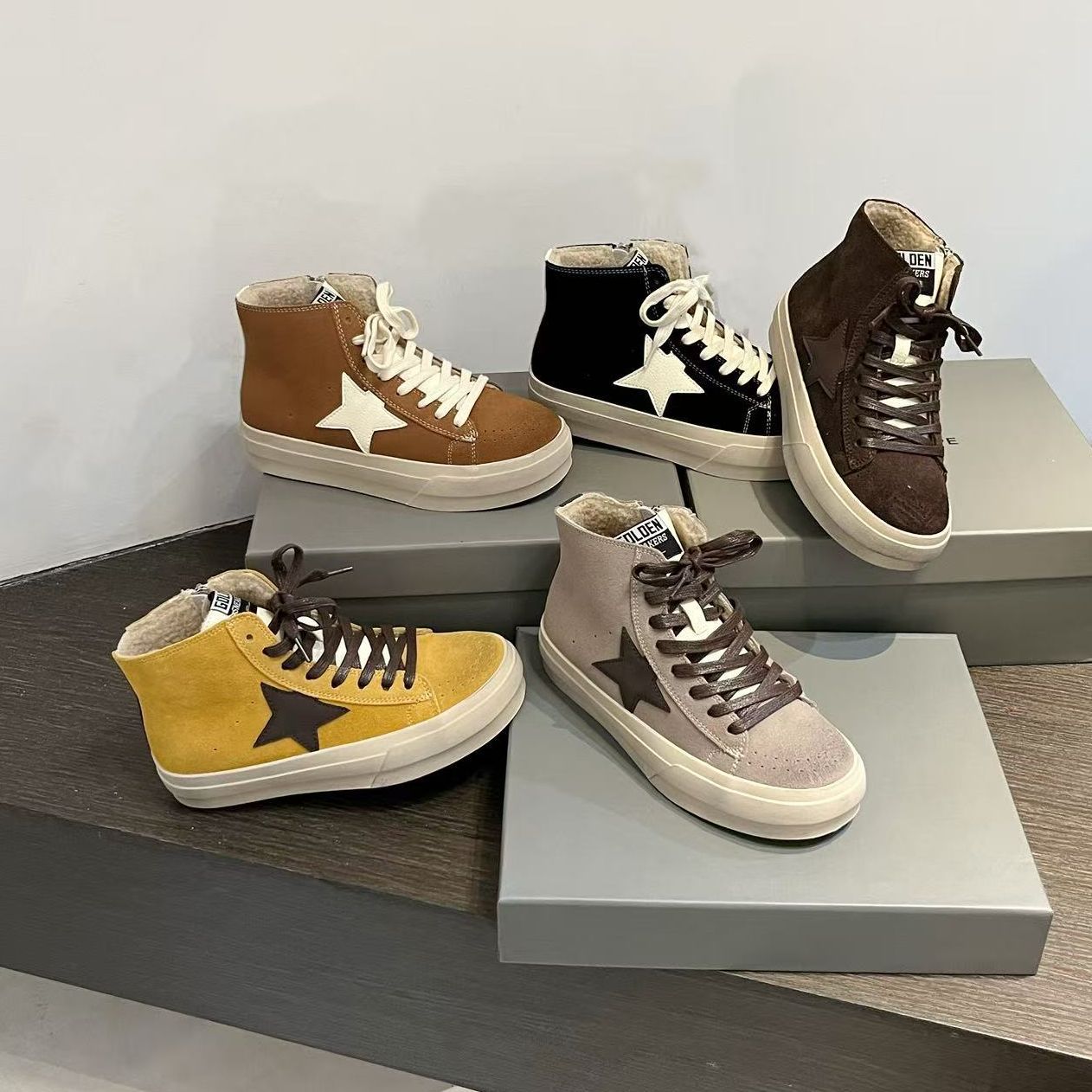 Women's With Fleece Lining Star Little Dirty Fashion Sneakers