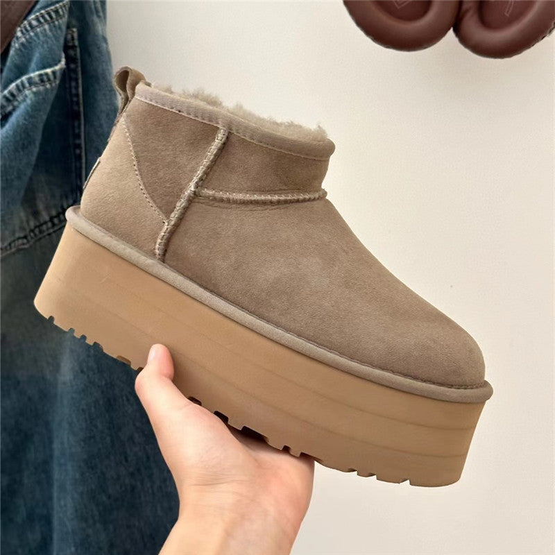 Face Short Platform Muffin Mini Small Women's Snow Boots