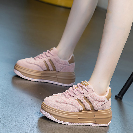Women's Platform Winter Fleece-lined Sports Korean Warm Women's Cotton Shoes