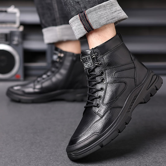 Men's Cotton Warm Real With Fleece Lining Snow Boots