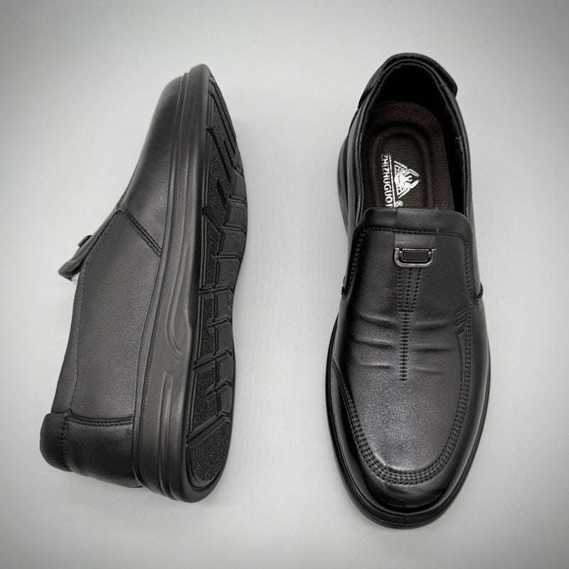 Men's Cowhide Autumn Genuine Breathable Lightweight Comfortable Slip-on Men's Casual Leather Shoes
