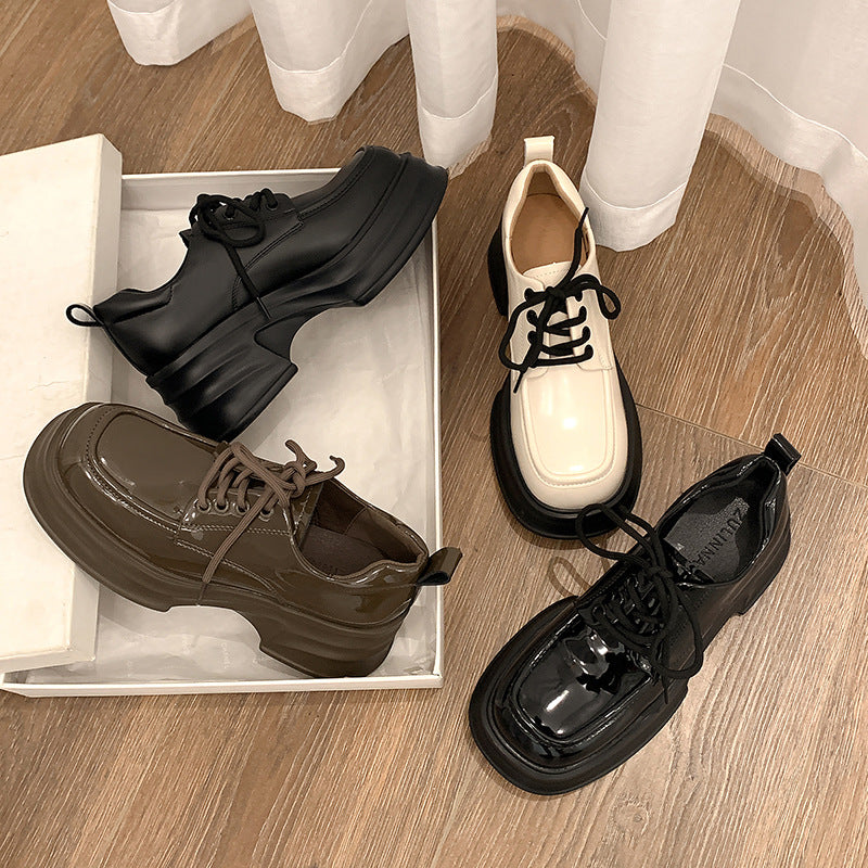 Genuine Platform Small Height Increasing Insole Leather Shoes