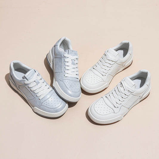 Women's White For Thick Sole Increased Breathable Women's Casual Shoes