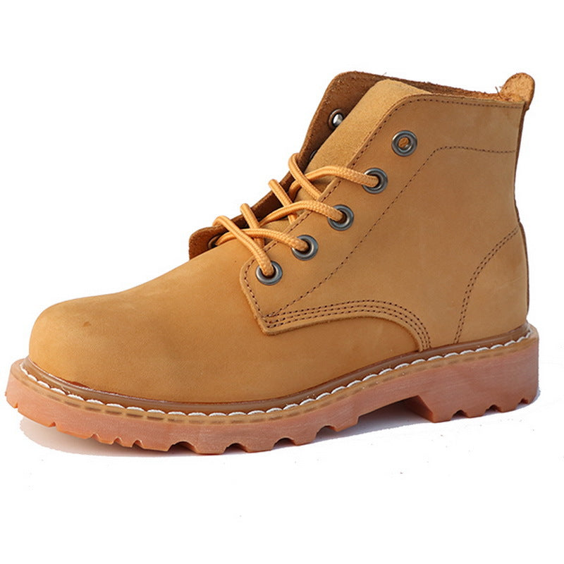 Women's & Men's Cowhide Martin Genuine Retro Breathable Ankle Worker Waterproof Riding Boots