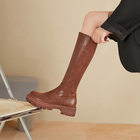 Women's Thick Bottom Chunky Below The Knee Knight Fat Boots