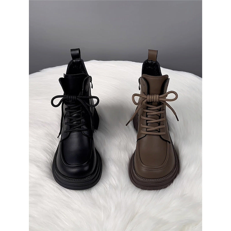 Martin Female Autumn British Style Platform Women's Leather Boots