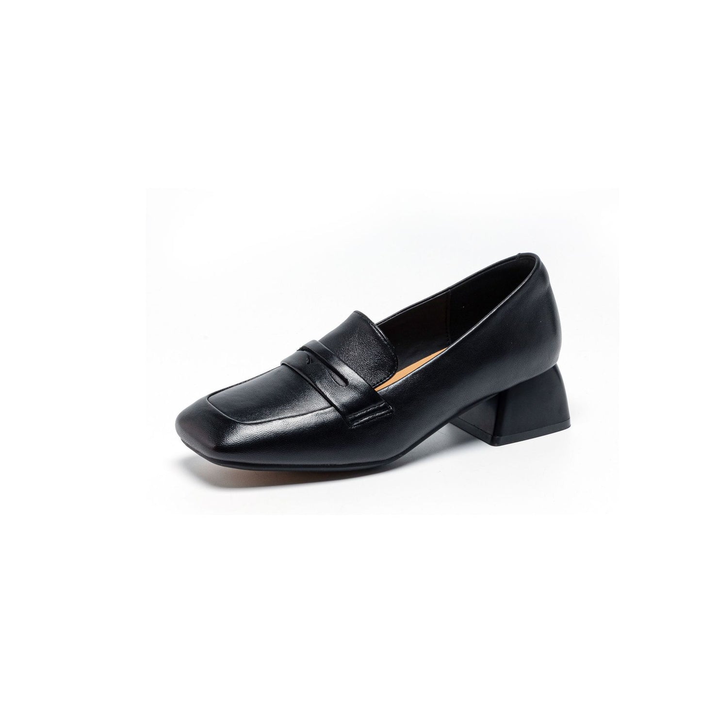 Sheepskin Authentic Female Square Toe Soft Bottom Thick With Loafers