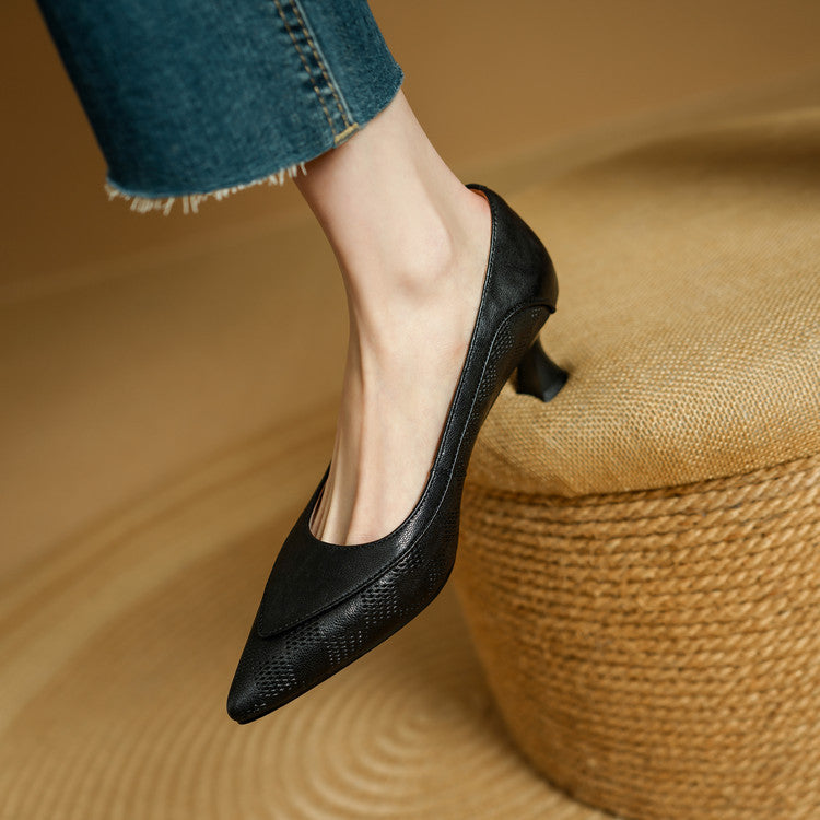 French Low-cut Stiletto Commuter Slip-on Wedding Women's Fashion Shoes