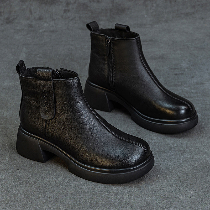 Women's First Layer Cowhide Martin Simple Lightweight Women's Leather Boots