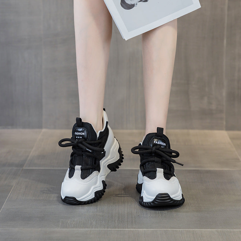 Women's Thick Bottom Breathable White Slim Leg Women's Casual Shoes