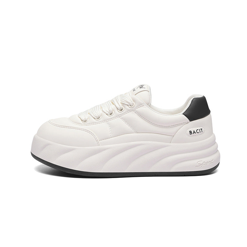 Women's Bread Platform White Spring Genuine Soft Sneakers
