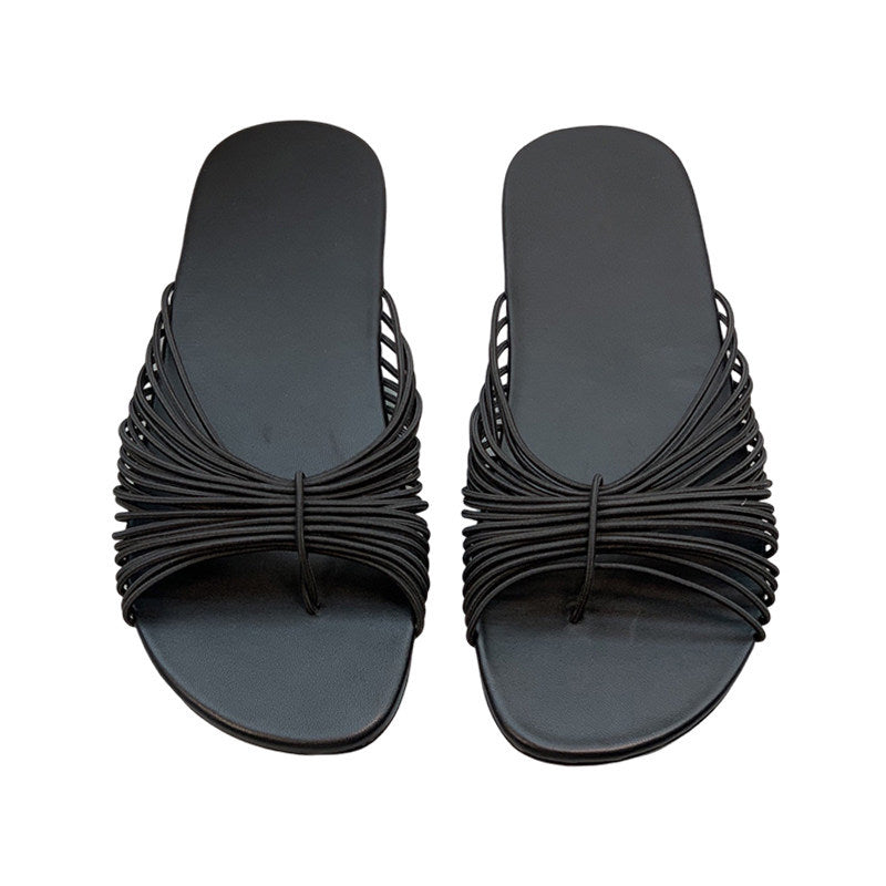 Women's Niche Rope Woven Summer Versatile Fashion Flat Slippers