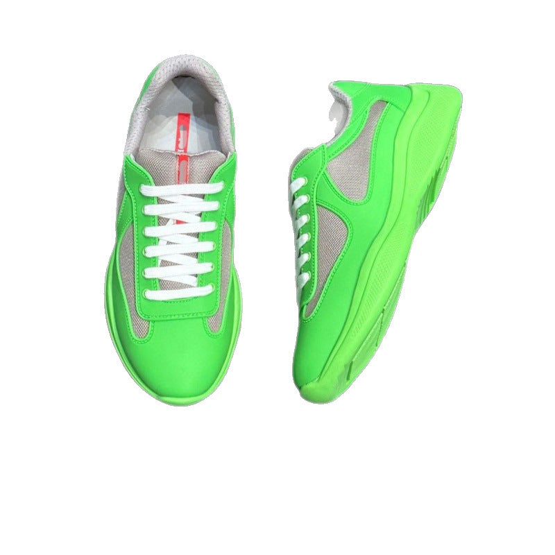 Men's Cowhide Stitching Breathable Lace Loop Cool Men's Board Shoes