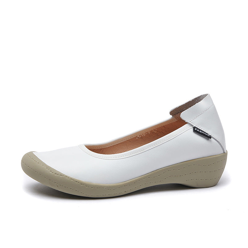 Women's Handmade Platform Wedge Shallow Mouth Pumps Casual Shoes