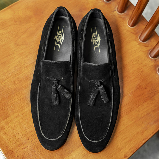 Elegant Men's Business British Suede Cowhide Loafers/doug Shoes