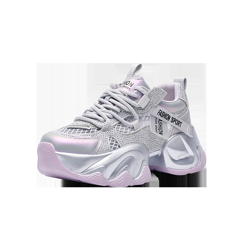 Goods Rhinestone Platform Dad Female Super Sneakers