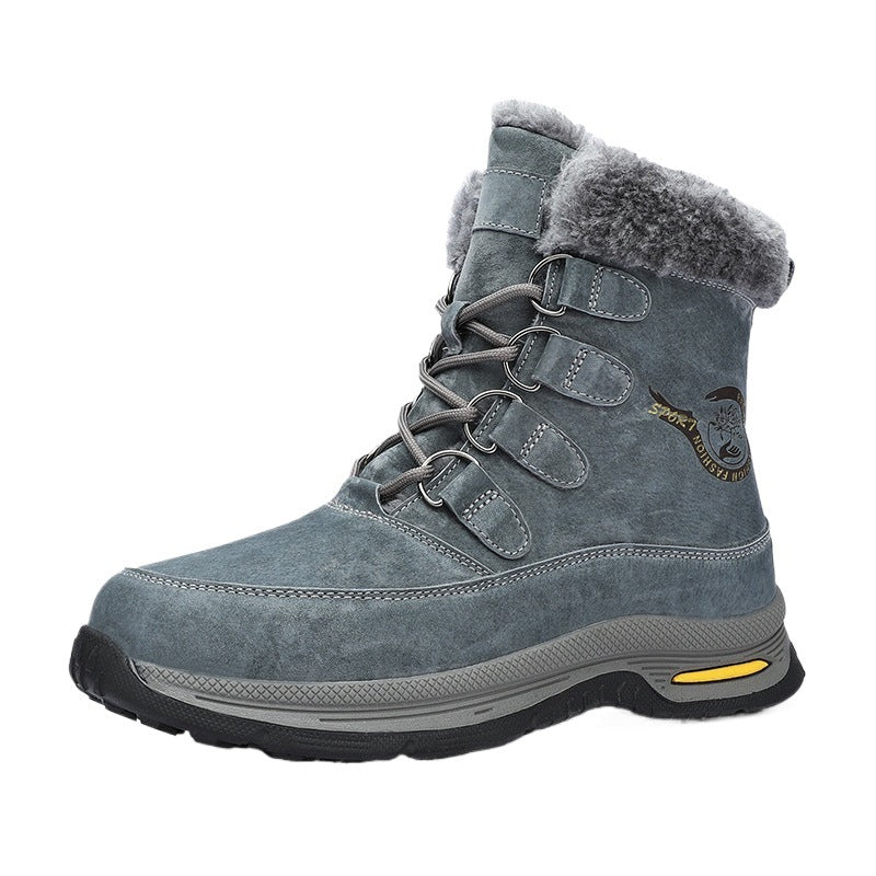 Men's Winter Fleece-lined Warm Slugged Bottom Outdoor Snow Boots