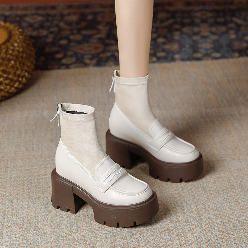 Women's Increasing Insole Veet Martin Short Thick-soled High Socks Heels