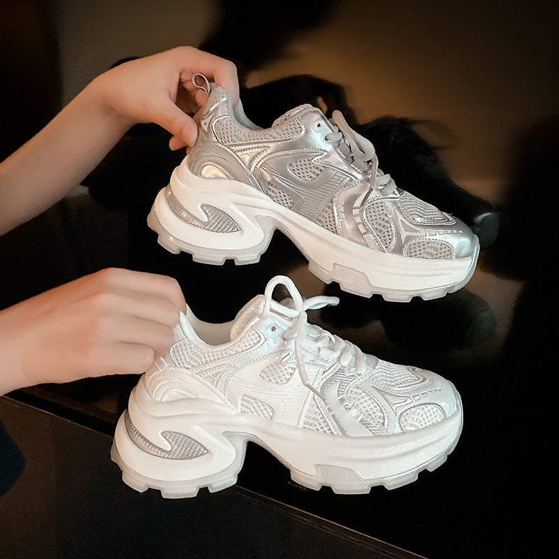 Women's Grape Mom Summer Lightweight Breathable Mesh Thick Sneakers