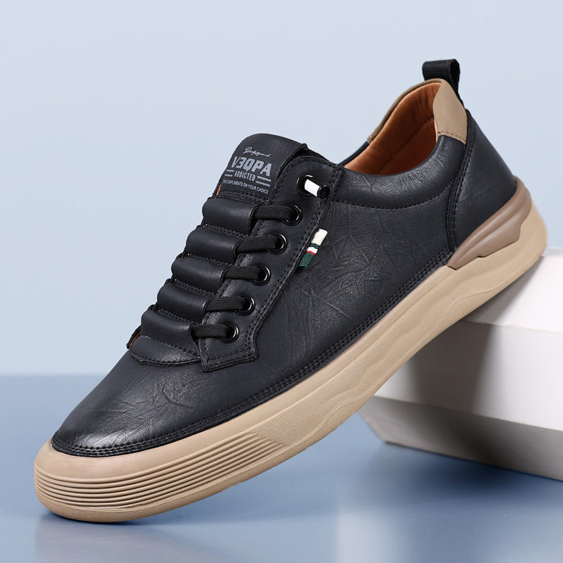 Men's Spring Fashionable Breathable Cowhide Driving Slip-on Sneakers