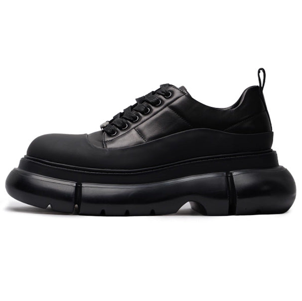 Men's British Style Stylist Cowhide Business Height Increasing Men's Casual Leather Shoes