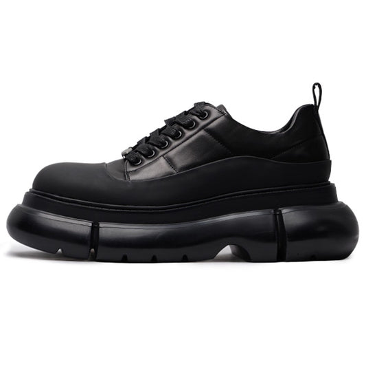 Men's British Style Stylist Cowhide Business Height Increasing Men's Casual Leather Shoes