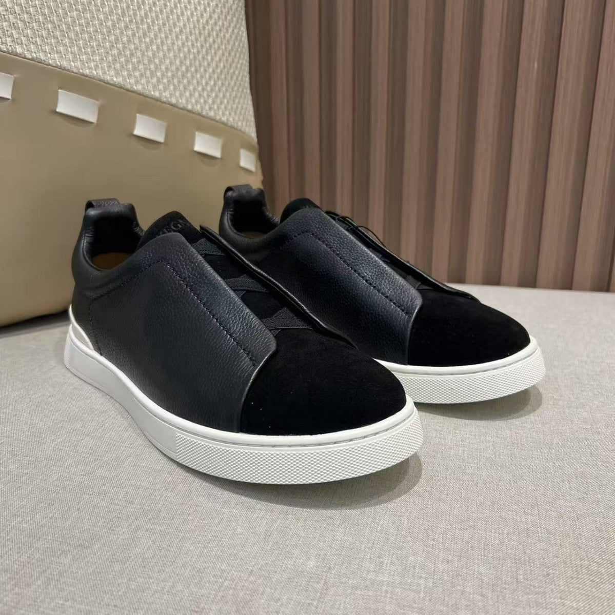 Men's Jea Cowhide Classic Lychee Pattern Deerskin Men's Business Leather Shoes