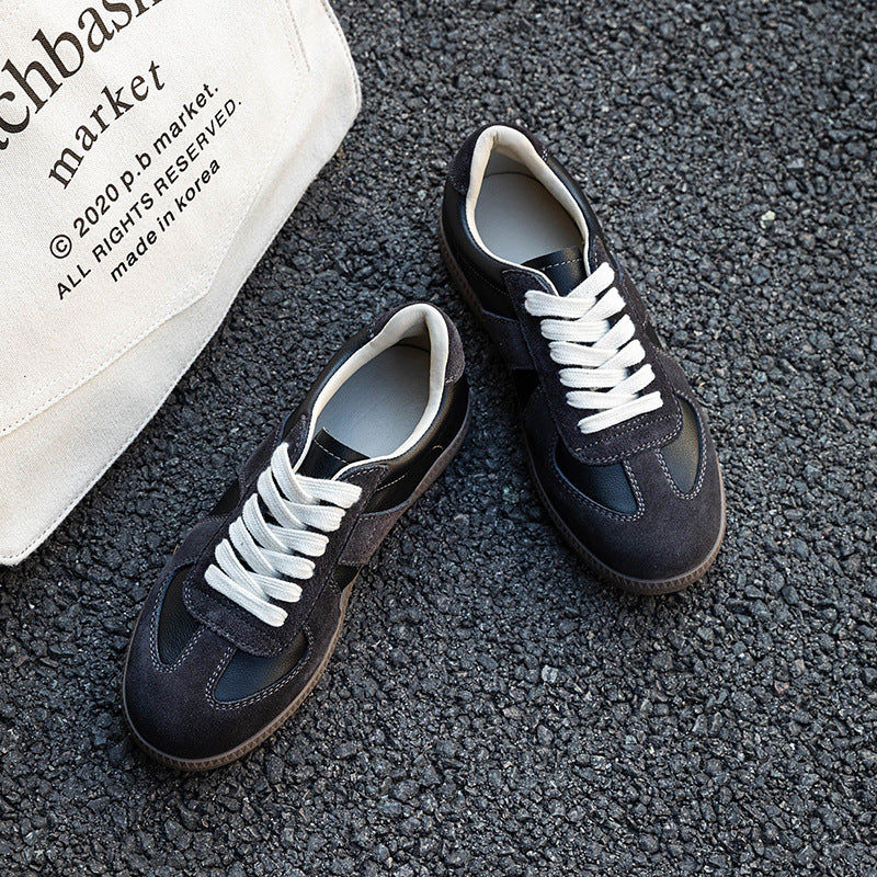 Women's German Training First Layer Cowhide Sheepskin Women's Casual Shoes