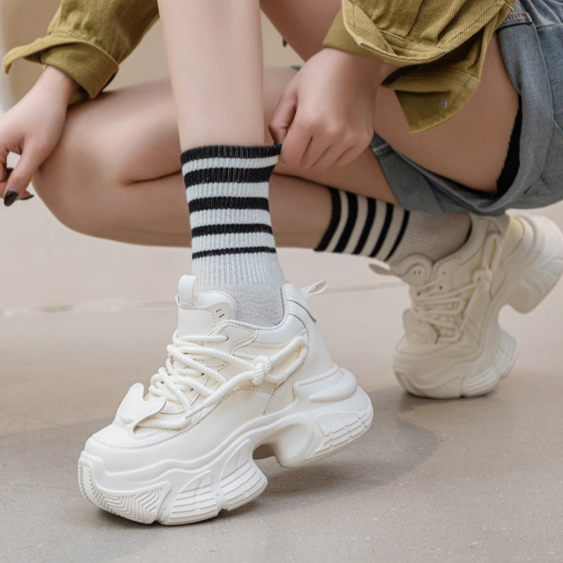 Women's Height Increasing Insole Soft Bottom Dad Spring Sports Sneakers