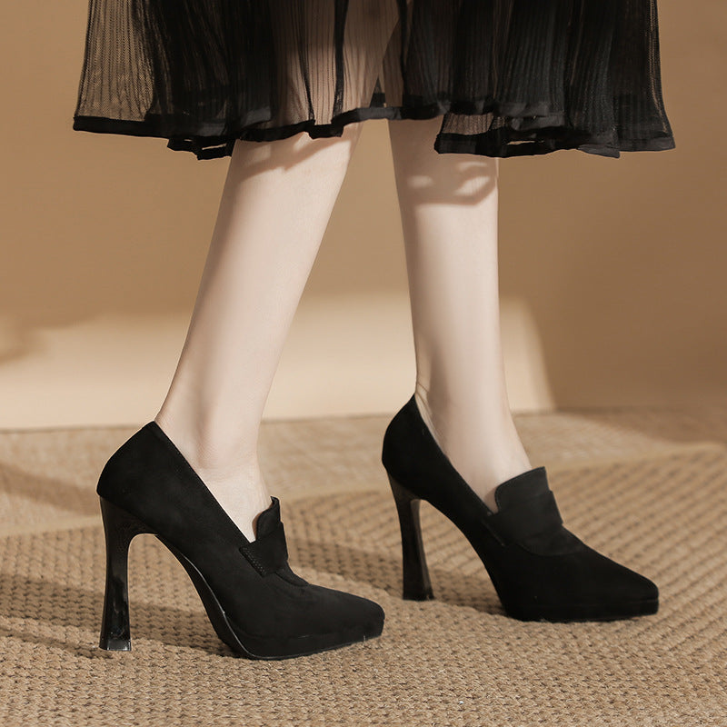 Stiletto Red Suede Wedding Female Temperament Not Tired Feet Waterproof Women's Fashion Shoes