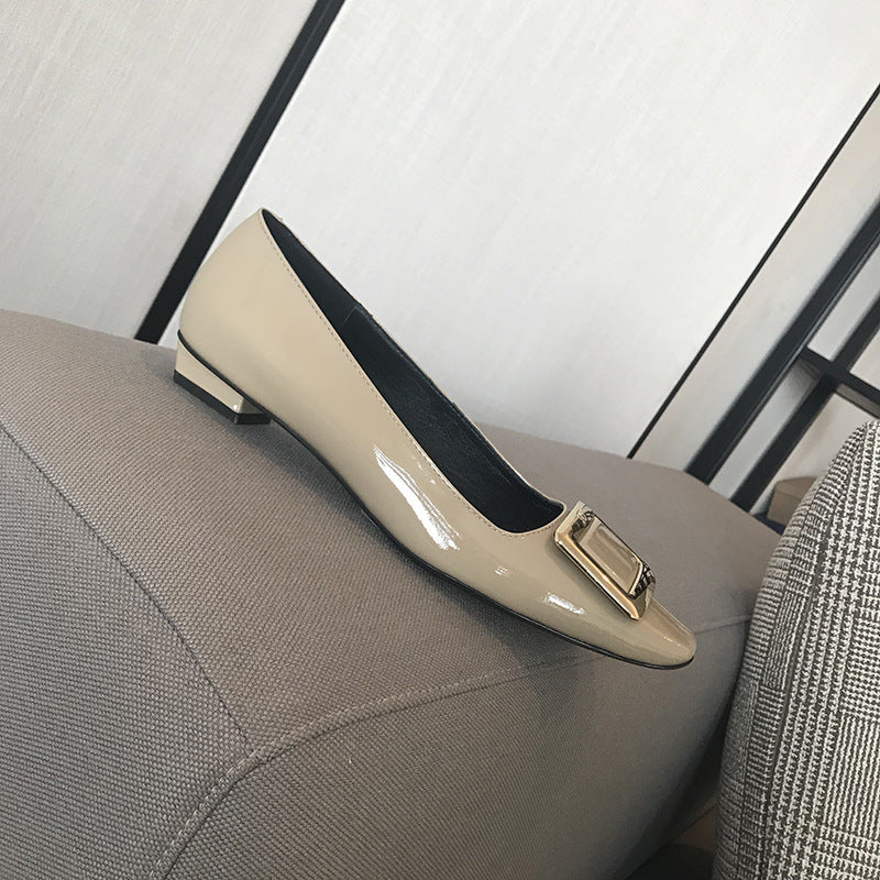Women's Toe High Patent Elephant Gray Horn Heels