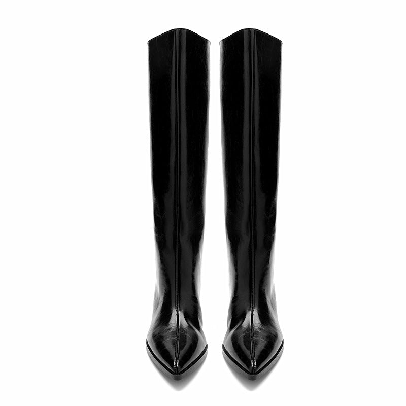 Women's Tube Pointed Toe Kitten High Trousers Boots