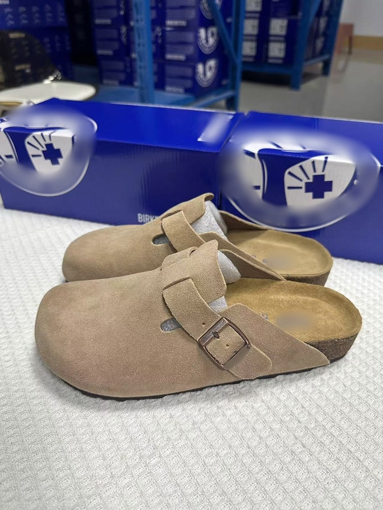 Women's & Men's Cork Sole Half Pack Thick Bottom Slippers