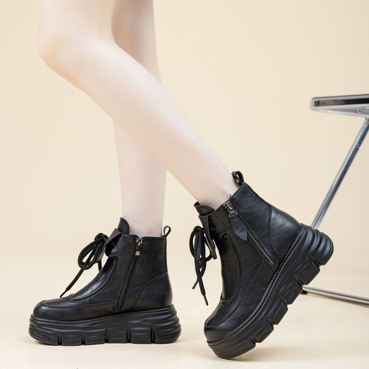 Women's Platform Ankle Live With Veet Martin Women's Cotton Shoes
