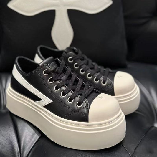 Cruciate Flower Black White Contrast Color Board Wilderness Skateboard Versatile Sneakers