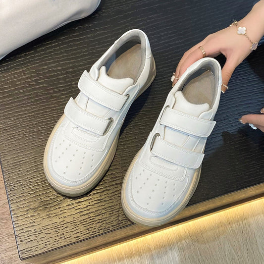 Women's Nana Velcro Smiley Face White Thick Casual Shoes