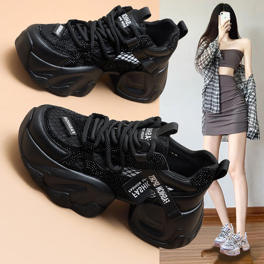 Goods Rhinestone Platform Dad Female Super Sneakers