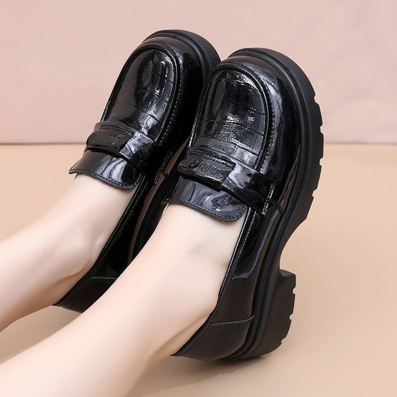 Platform Female Mom British Style Slip-on Pumps Soft Loafers