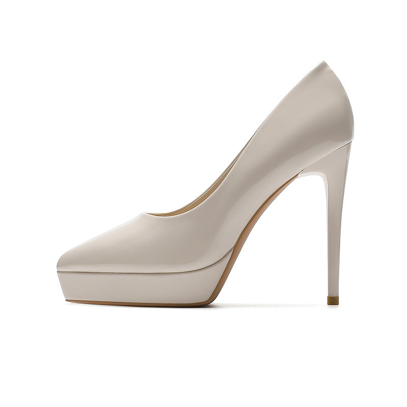 Women's Pumps Summer Pointed Patent Waterproof Platform Sexy Temperament Stiletto Women's Fashion Shoes