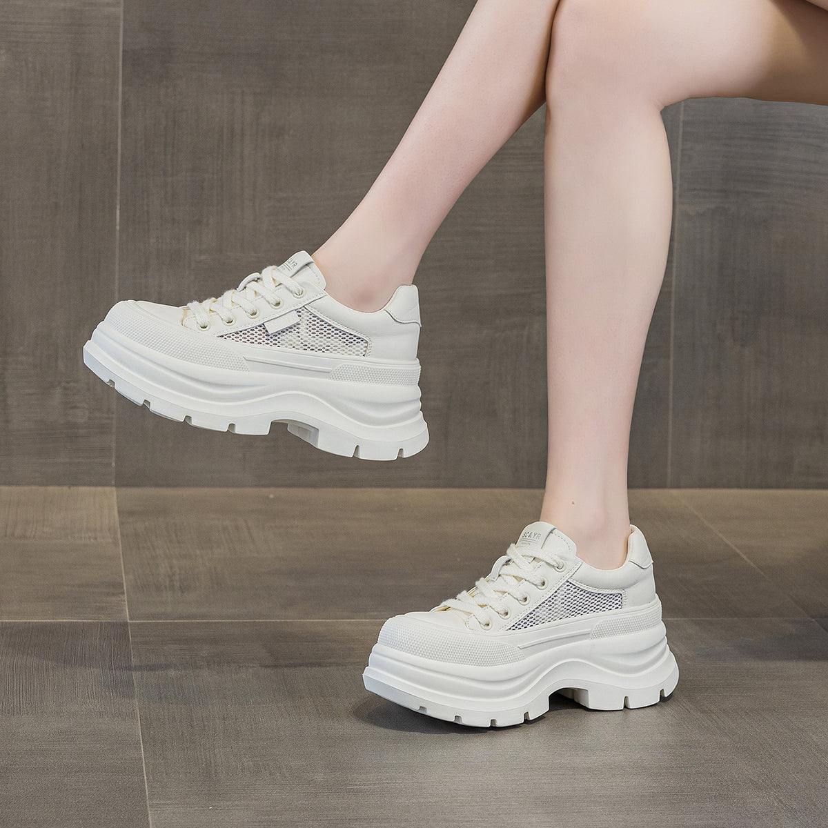Women's Small Platform White Summer Fashion British Style Women's Casual Shoes