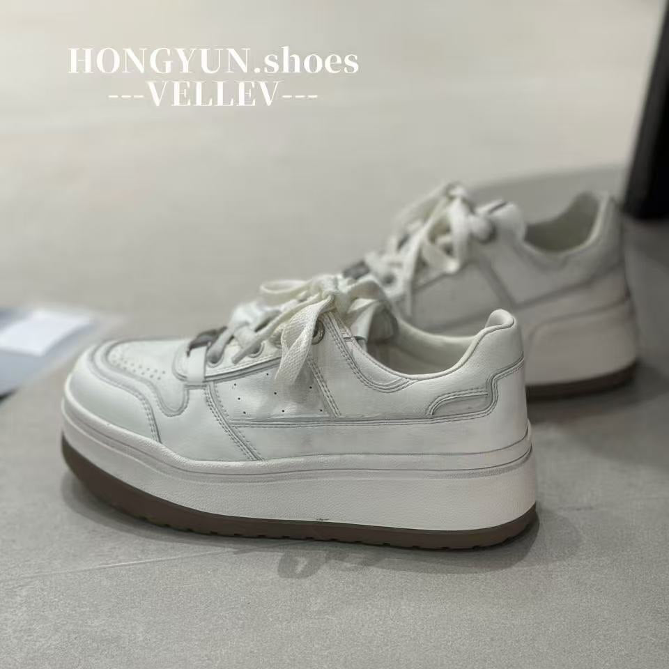 Women's Red Rhyme Distressed Genuine Thick Sole Height Increasing Sports Women's Casual Shoes