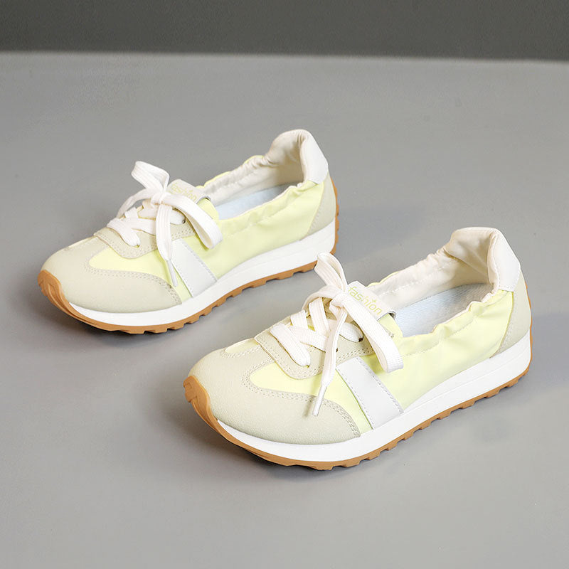 Women's White Platform Increased Round Toe Korean Casual Shoes