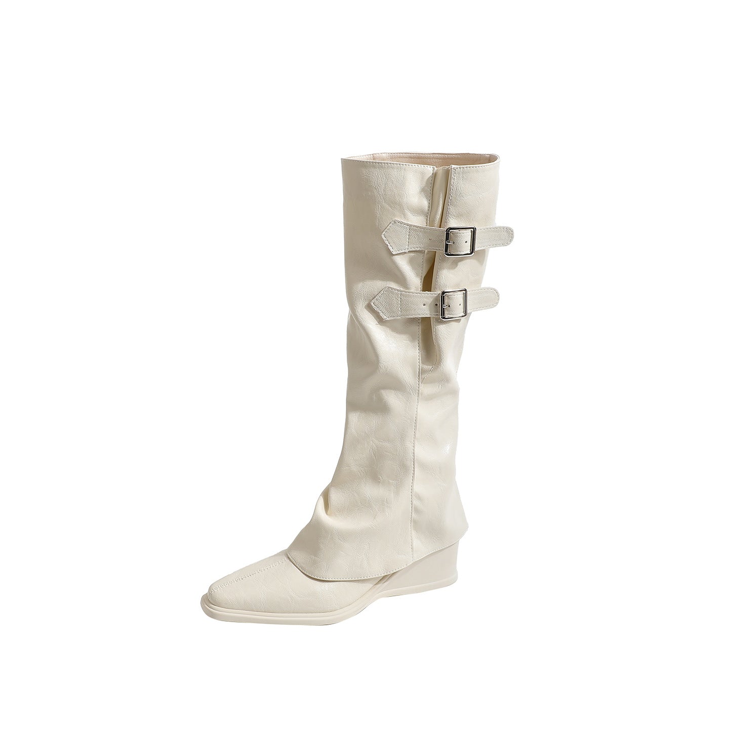 Women's Chunky Pantyhose High Leg Two-way Removable Skinny Women's Leather Boots