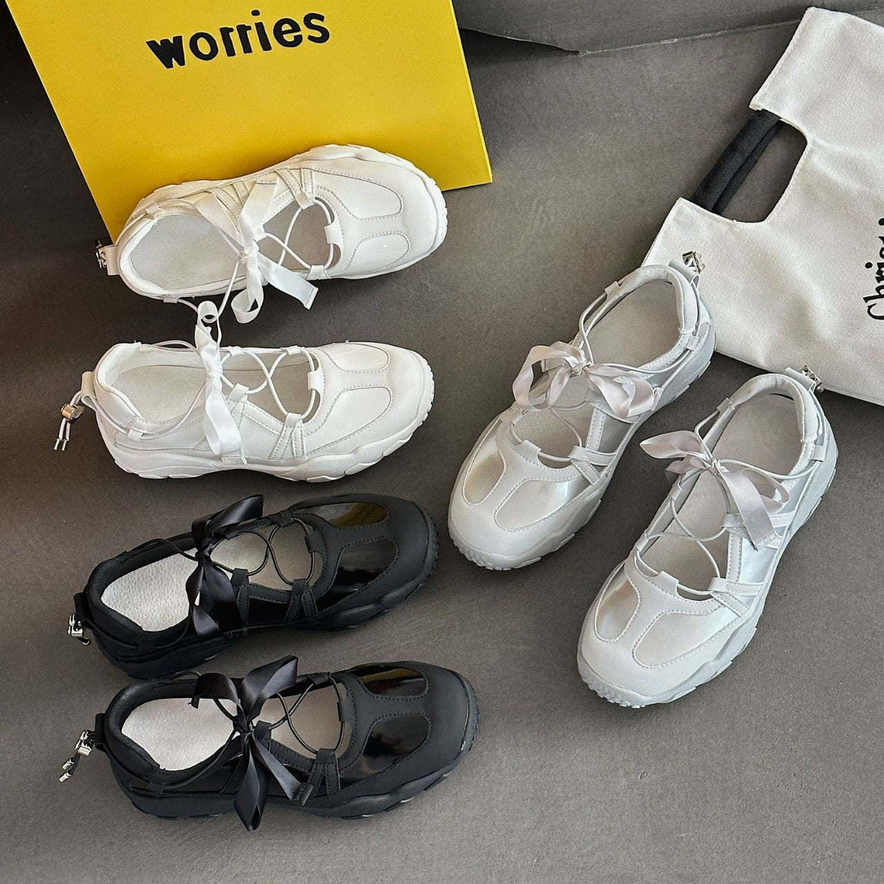 Women's Minority Fashion Ballet Platform Bow Flat Sneakers
