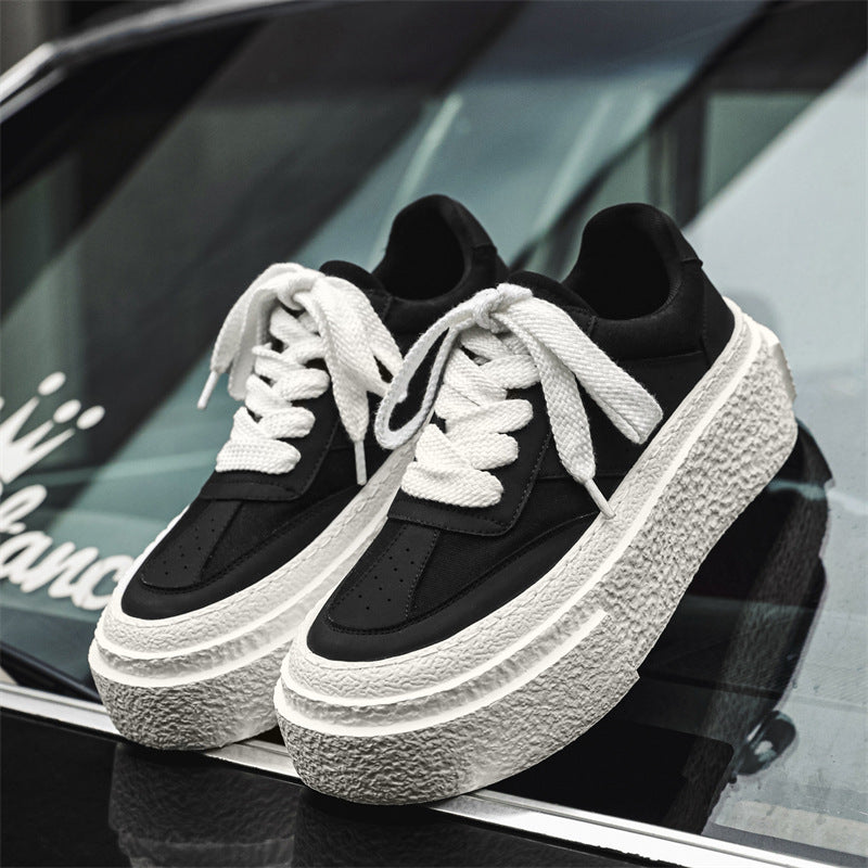 Men's High-grade Design Sense Niche Platform Heightened Men's Casual Leather Shoes