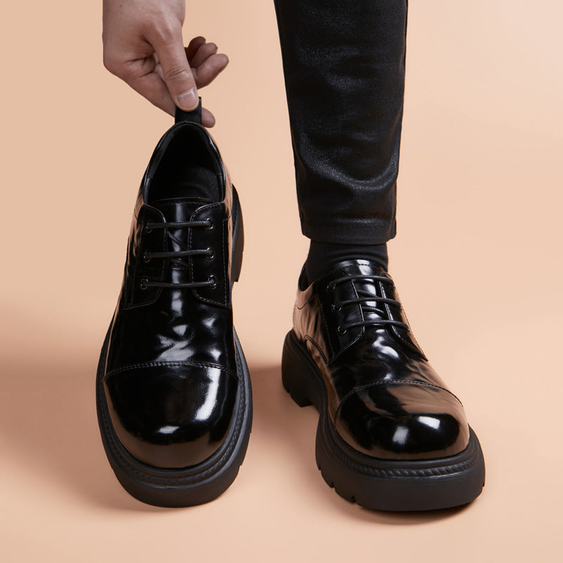Men's Formal Wear Green British Lace Up Men's Business Leather Shoes