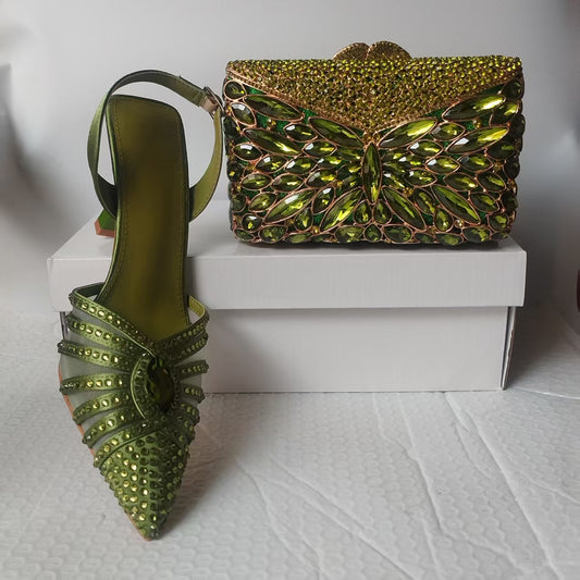 Women's Diamond Pointed Crystal Rhinestone Summer Heels