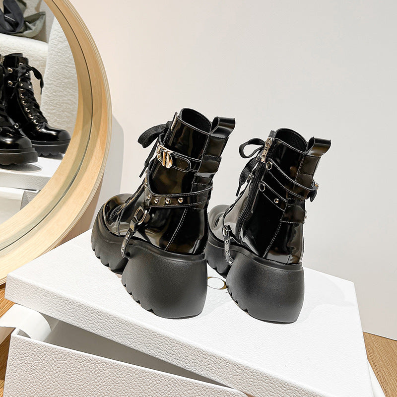 Women's Hot Short Autumn Fashion Retro Platform Boots