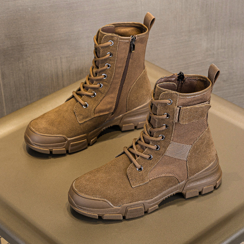 Women's Genuine Winter Versatile Short British Style Women's Leather Boots